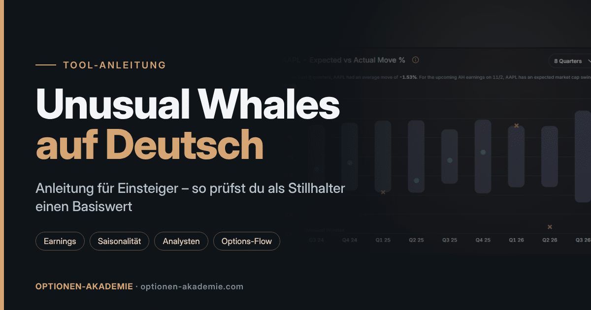Titelbild: Unusual Whales auf Deutsch – Anleitung für Einsteiger der Optionen-Akademie
